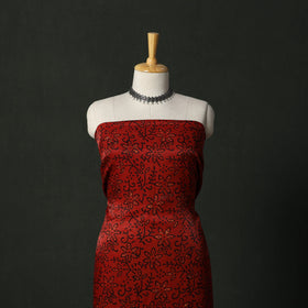 Modal silk hand block bagru print 2pc unstitched dress