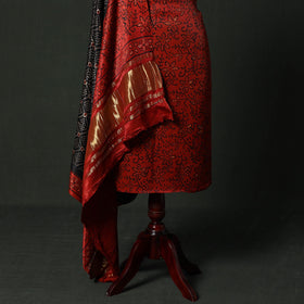 Modal silk hand block bagru print 2pc unstitched dress