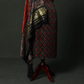 Modal silk hand block bagru print 2pc unstitched dress