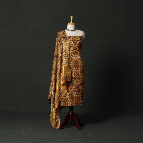 Modal silk hand block bagru print 2pc unstitched dress