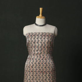 Modal silk hand block bagru print 2pc unstitched dress