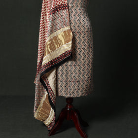 Modal silk hand block bagru print 2pc unstitched dress