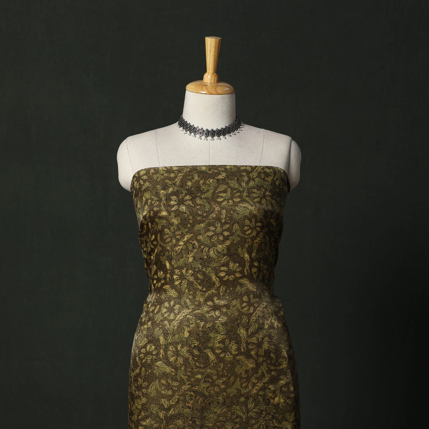 Modal silk hand block bagru print 2pc unstitched dress