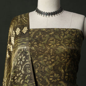 Modal silk hand block bagru print 2pc unstitched dress