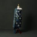 Modal silk hand block bagru print 2pc unstitched dress