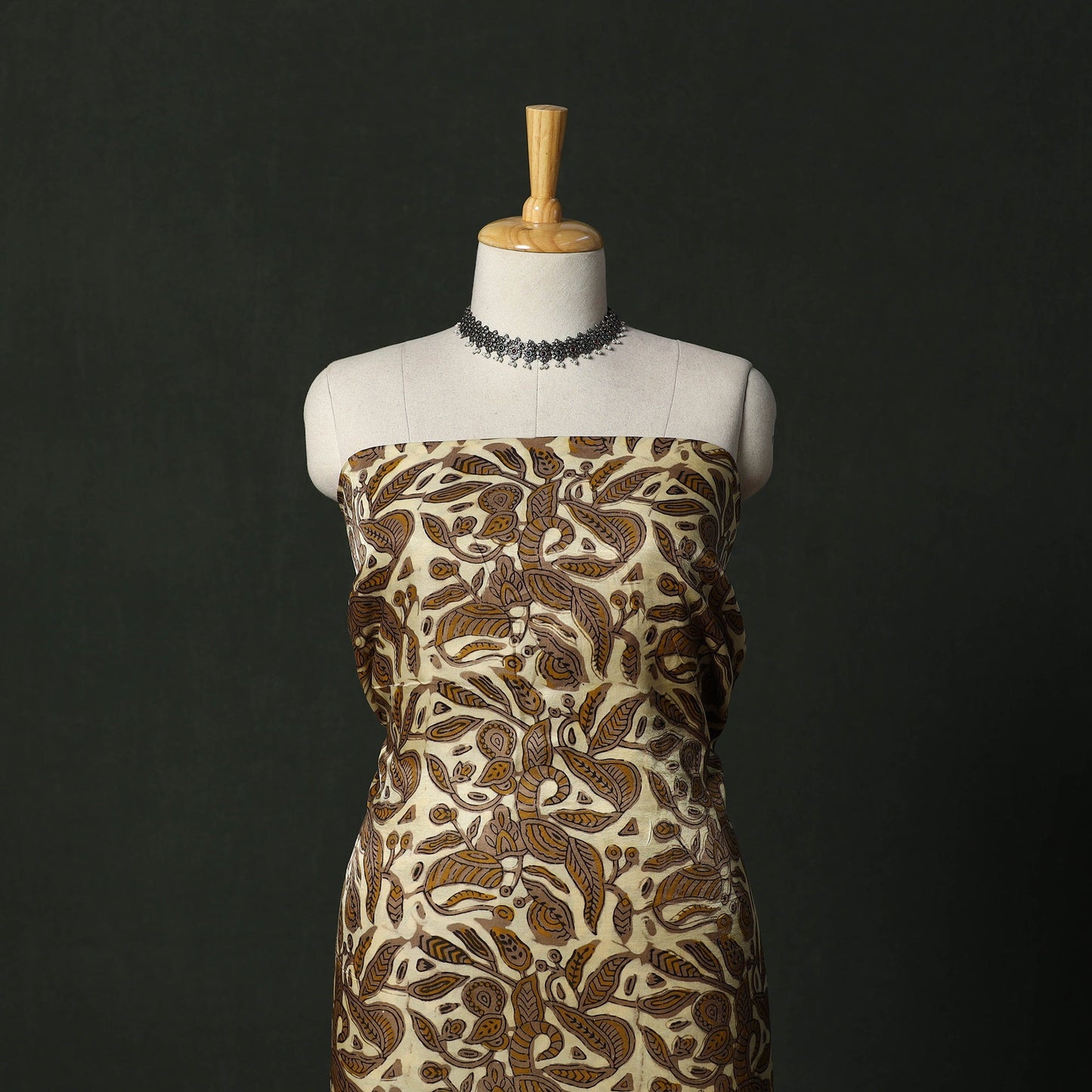 Modal silk hand block bagru print 2pc unstitched dress