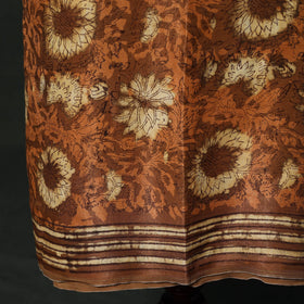 Modal silk hand block bagru print 2pc unstitched dress