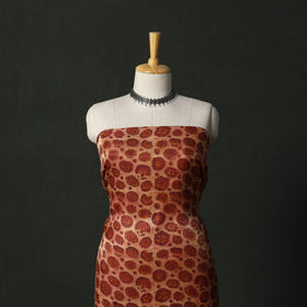 Modal silk hand block bagru print 2pc unstitched dress