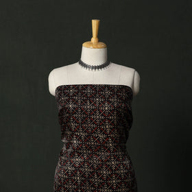 Modal silk hand block bagru print 2pc unstitched dress