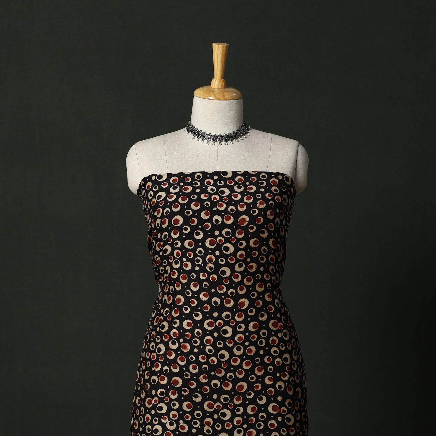 Modal silk hand block bagru print 2pc unstitched dress