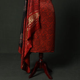 Modal silk hand block bagru print 2pc unstitched dress
