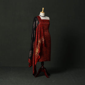 Modal silk hand block bagru print 2pc unstitched dress