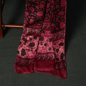 Modal silk hand block bagru print 3pc unstitched dress