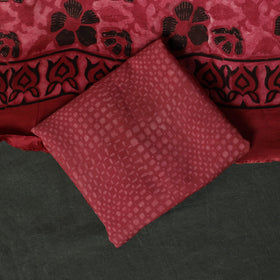Modal silk hand block bagru print 3pc unstitched dress