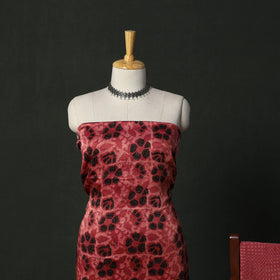 Modal silk hand block bagru print 3pc unstitched dress