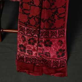 Modal silk hand block bagru print 3pc unstitched dress