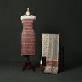Modal silk hand block bagru print 3pc unstitched dress