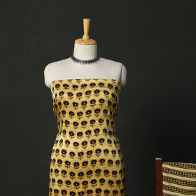 Modal silk hand block bagru print 3pc unstitched dress