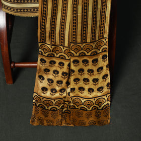 Modal silk hand block bagru print 3pc unstitched dress