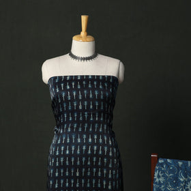 Modal silk hand block bagru print 3pc unstitched dress