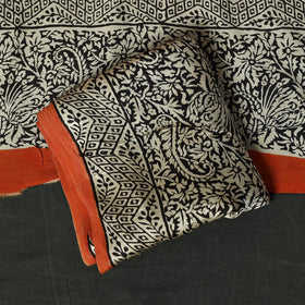 Modal silk hand block bagru print 3pc unstitched dress