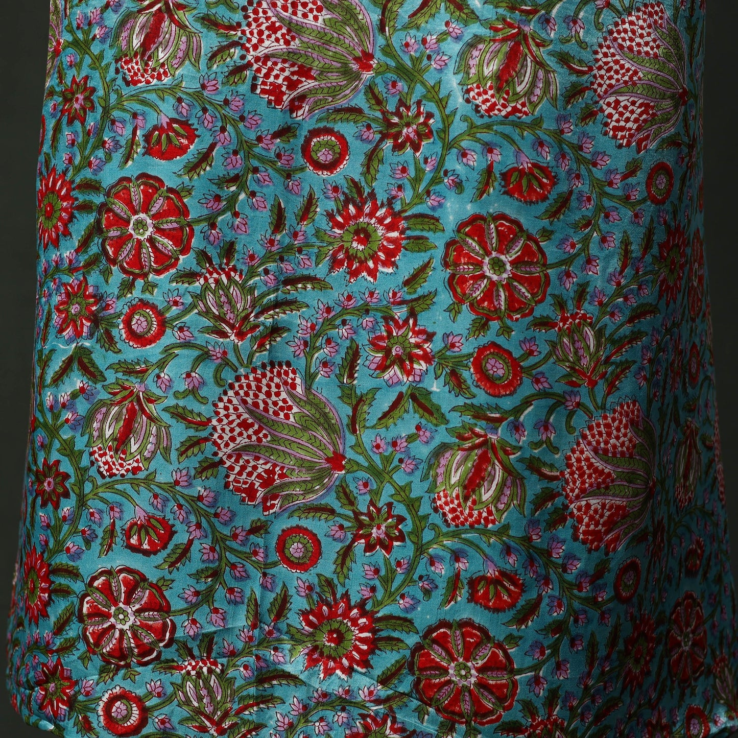 Modal silk hand block sanganeri print 2pc unstitched dress