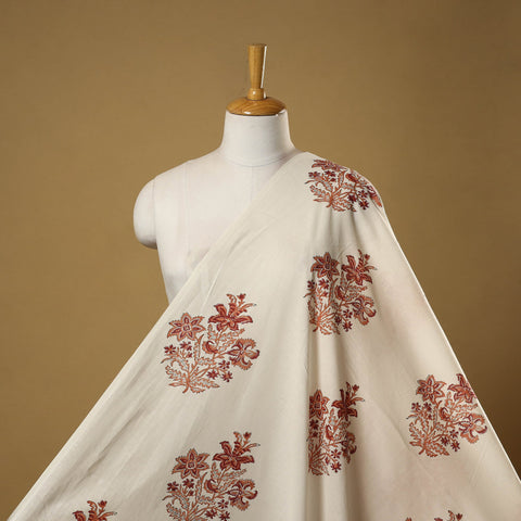 Mughal butta hand cotton sanganeri fabric 04 - handcrafted