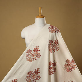 Mughal butta hand cotton sanganeri fabric 04 - handcrafted