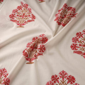 Mughal butta hand cotton sanganeri fabric 05 - handcrafted