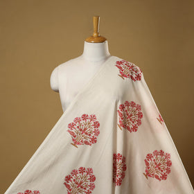 Mughal butta hand cotton sanganeri fabric 05 - handcrafted