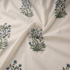 Mughal butta hand cotton sanganeri fabric 07 - handcrafted