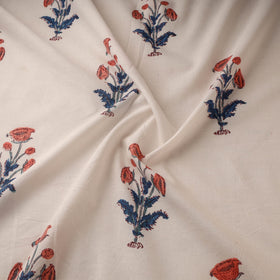 Mughal butta hand cotton sanganeri fabric 09 - handcrafted