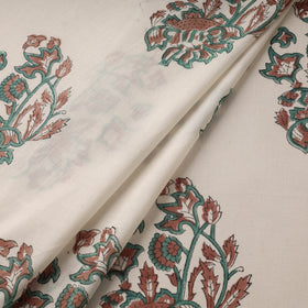 Mughal butta hand cotton sanganeri fabric 10 - handcrafted