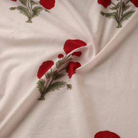 Mughal butta hand cotton sanganeri fabric 11 - handcrafted