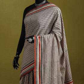 Mul cotton hand bagru saree 06 - handcrafted