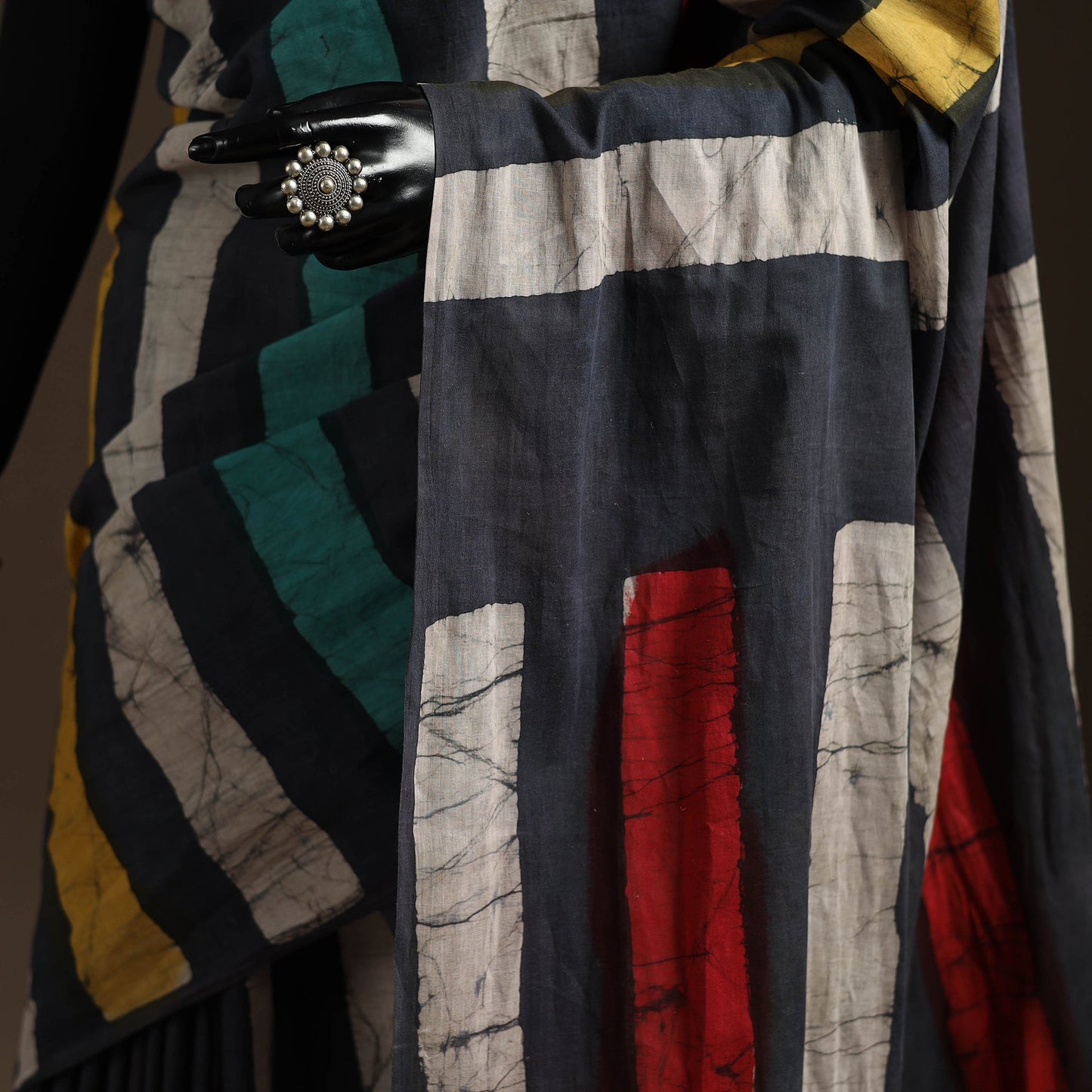 Mul cotton hand batik saree 25 - handcrafted