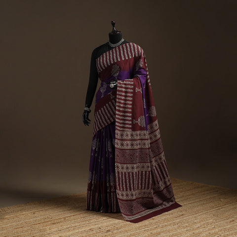 Mul cotton hand batik saree 32 - handcrafted