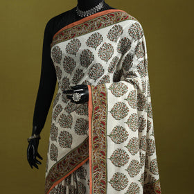 Mul cotton hand sanganeri saree 01 - handcrafted