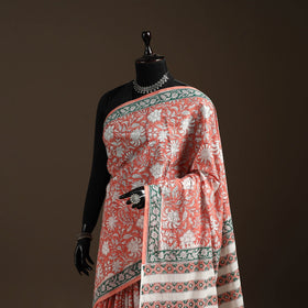 Mul cotton hand sanganeri saree 01 - handcrafted