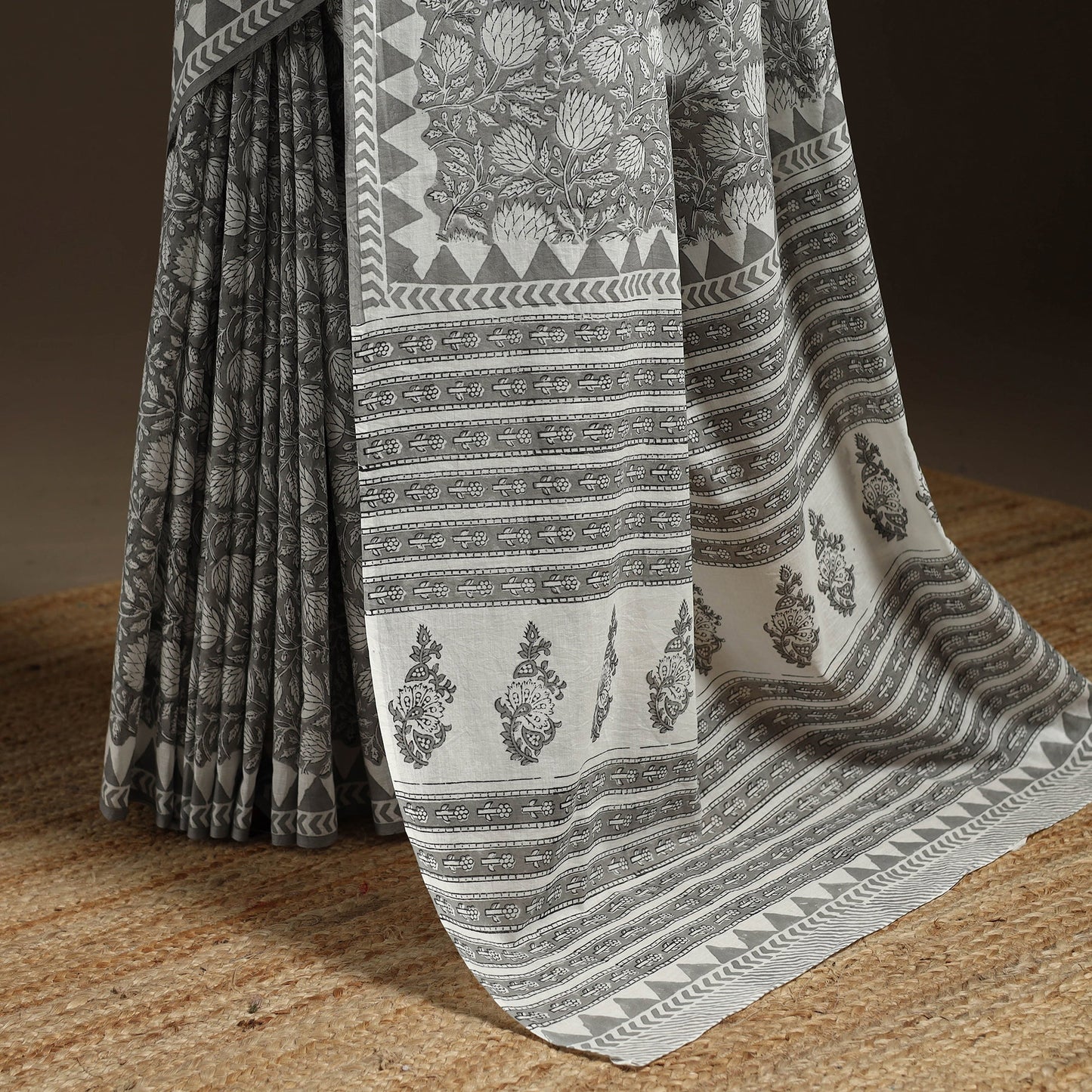 Mul cotton hand sanganeri saree 06 - handcrafted