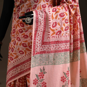 Mul cotton hand sanganeri saree 07 - handcrafted