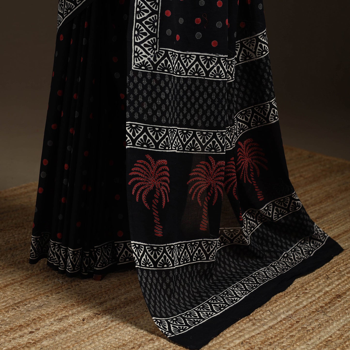 Mul cotton hand sanganeri saree 09 - handcrafted