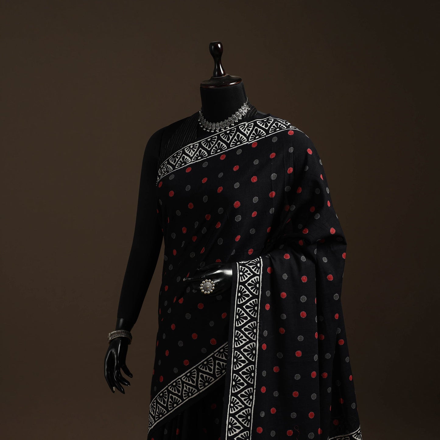 Mul cotton hand sanganeri saree 09 - handcrafted