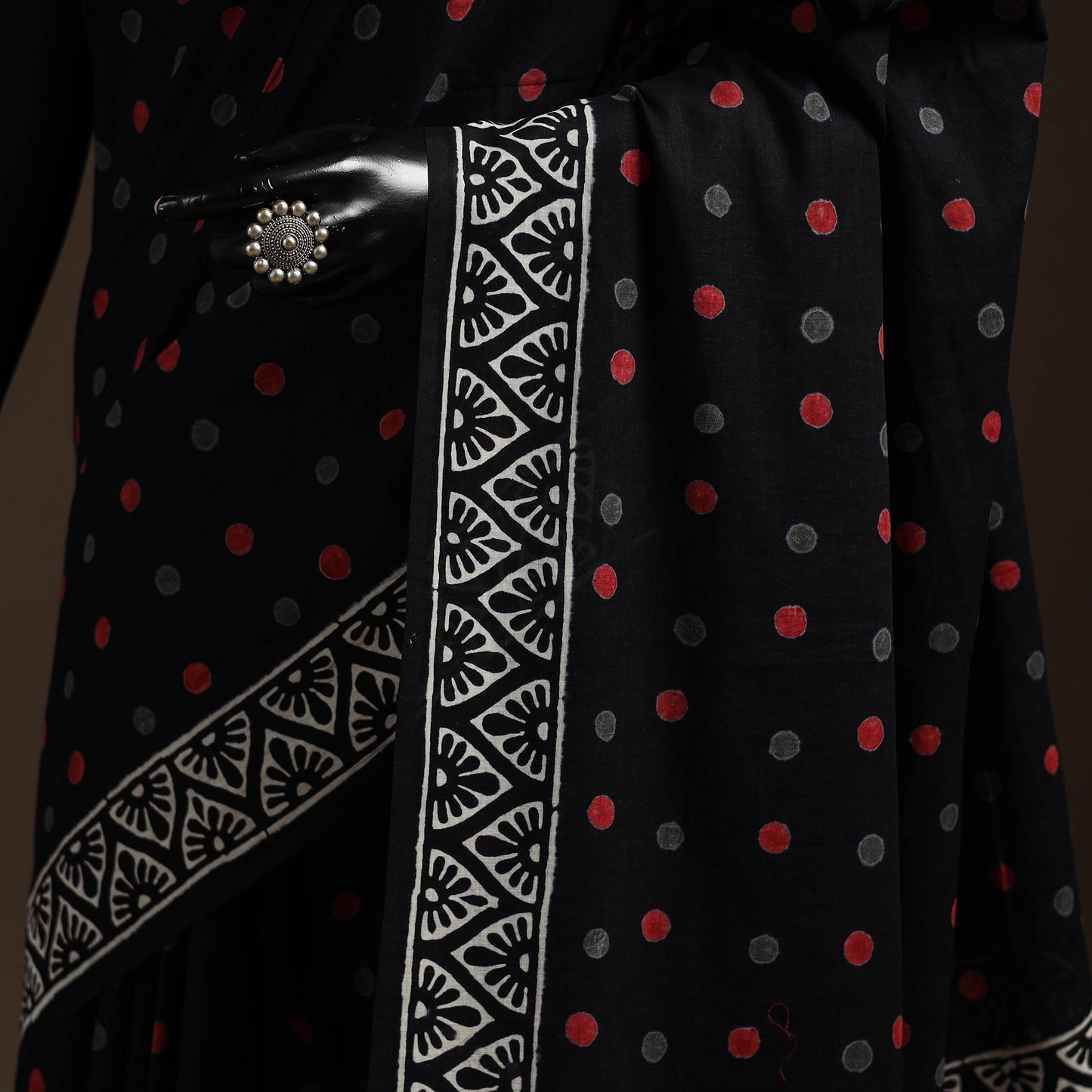 Mul cotton hand sanganeri saree 09 - handcrafted