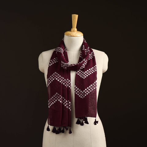 Mul cotton kutch hand batik stole with tassels 02