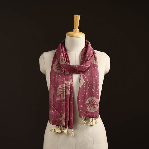 Mul cotton kutch hand batik stole with tassels 15