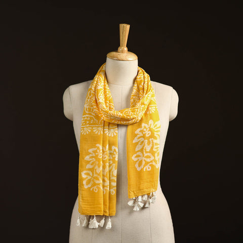 Mul cotton kutch hand batik stole with tassels 19