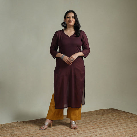 Mulmalai cotton plain dyed straight kurta 09 - handcrafted