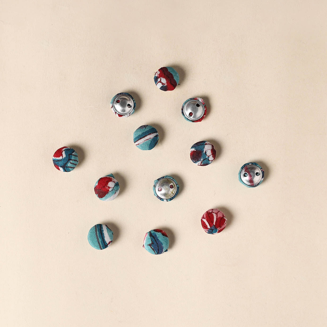  Multicolor Handmade Fabric Button Small at iTokri