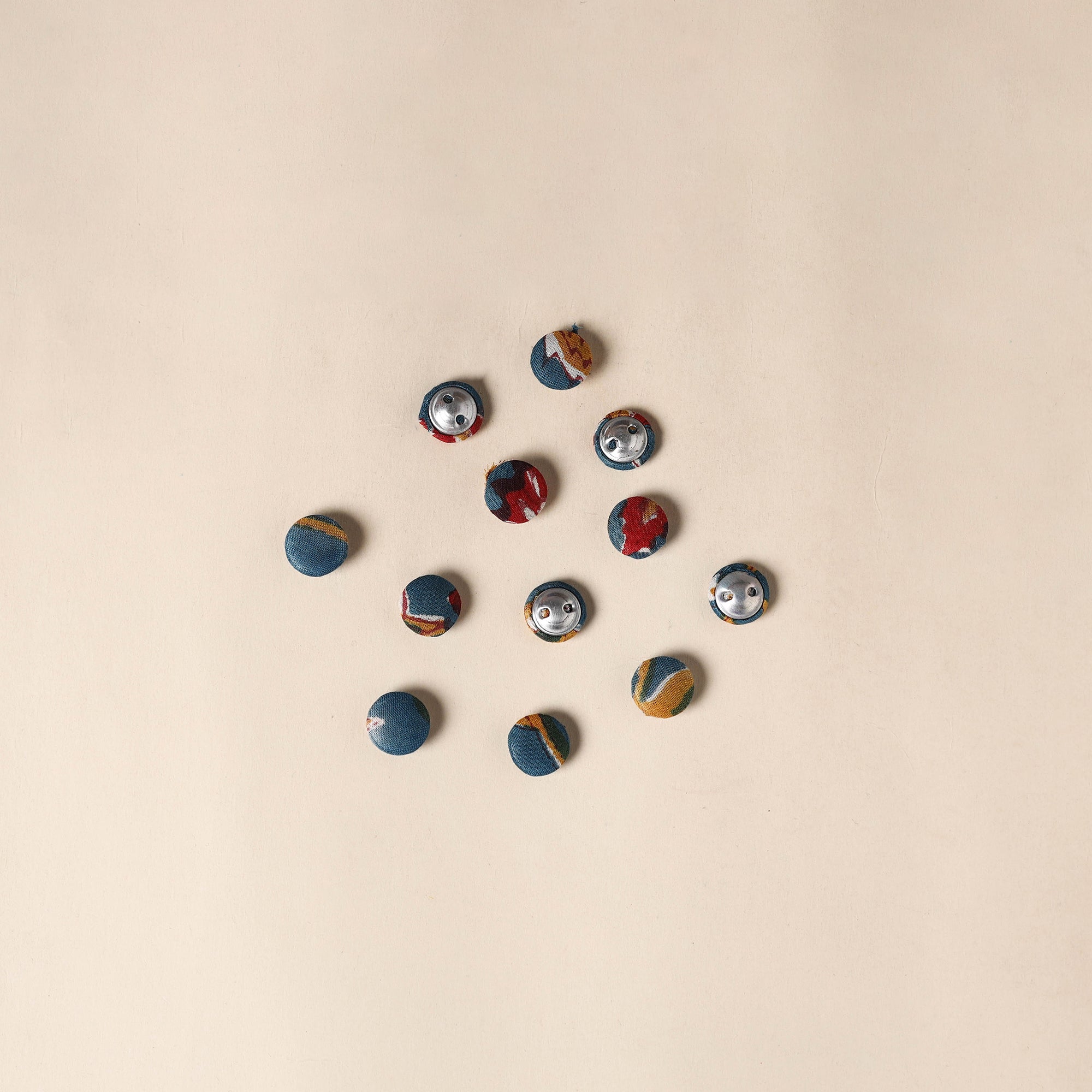  Multicolor White Handmade Fabric Button Small at iTokri